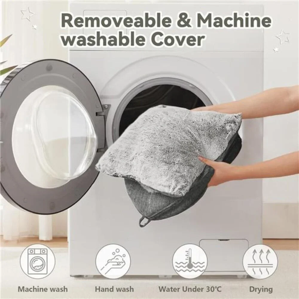 Cat Bed Cave Indoor Cat Tent Small Pets Soft Warm Foldable Washable Grey 15 Inch